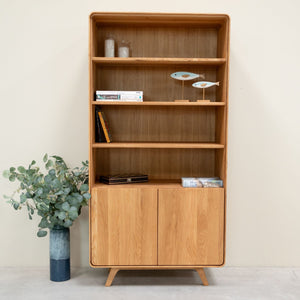 Vitrine en bois massif de chêne Genève 2 - 90 x 45 x 180 cm - NordicStory