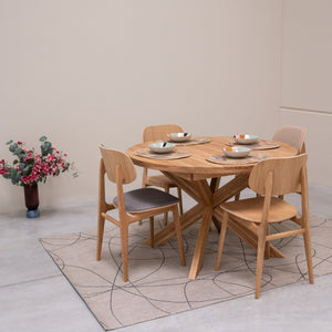 Table à manger ronde extensible en chêne massif Holger – 120-170 x 120 x 76 cm/140-190 x 140 x 76 cm - NordicStory