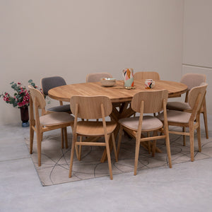 Table à manger ronde extensible en chêne massif Holger – 120-170 x 120 x 76 cm/140-190 x 140 x 76 cm - NordicStory