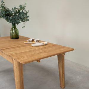 Table à manger rectangulaire extensible en bois massif de chêne Kodama - VESKOR