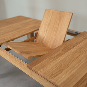 Table à manger rectangulaire extensible en bois massif de chêne Kodama - VESKOR