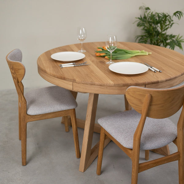 Table à manger en bois massif de chêne durable Valence