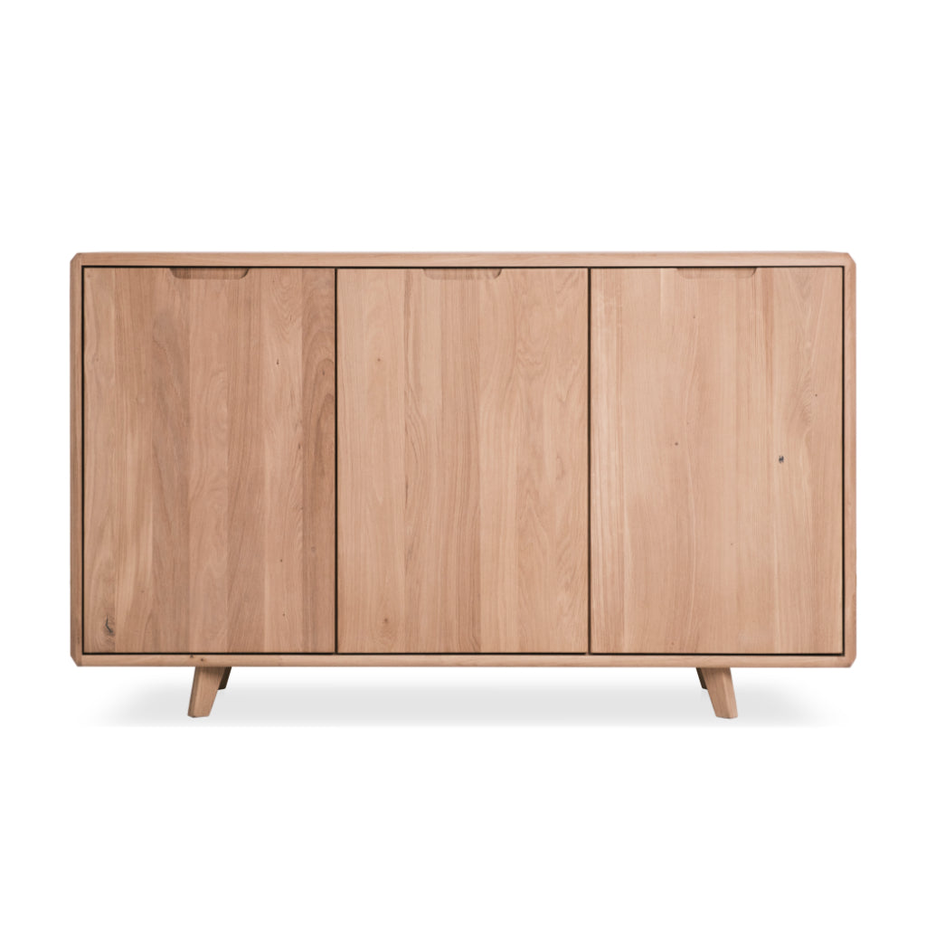 Buffet commode 3 portes en bois massif de chêne Suède 3