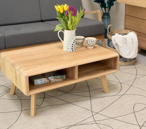 Table basse en bois massif Suède 1 – 90 x 60 x 40 cm - VESKOR