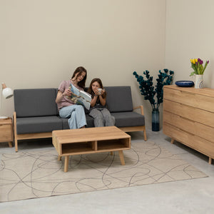 VESKOR Sofá tres plazas madera maciza de roble SWEDEN 