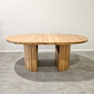 Table à manger ronde extensible en bois massif de chêne Roma - 135-235 x 135 x 75 cm - VESKOR