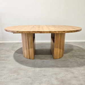 Table à manger ronde extensible en bois massif de chêne Roma - 135-235 x 135 x 75 cm - VESKOR