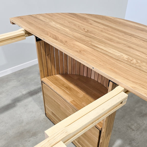 Table à manger ronde extensible en bois massif de chêne Roma - 135-235 x 135 x 75 cm - VESKOR