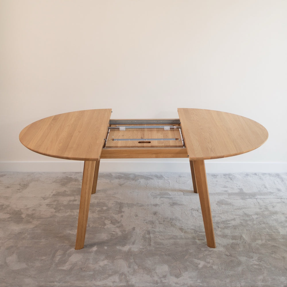 Table de salle à manger extensible ronde en chêne massif SAGA - VESKOR