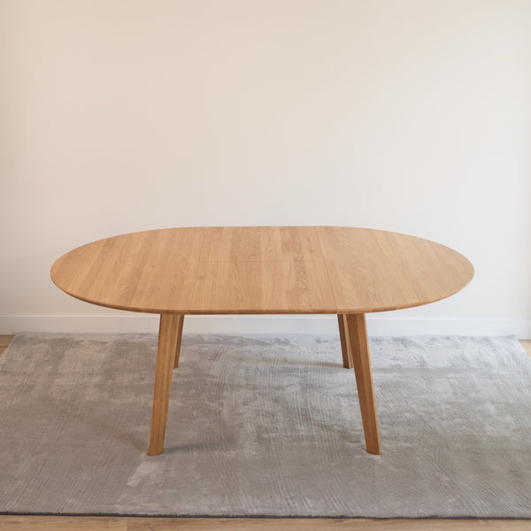 Table à manger ronde extensible en bois massif Saga Veskor
