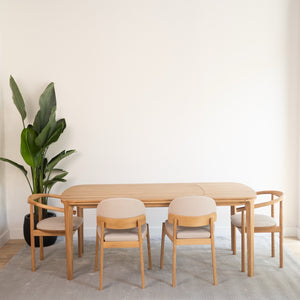 Table à manger extensible en bois massif de chêne Ikona Veskor