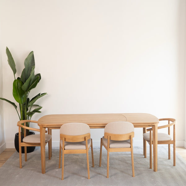 Table à manger extensible en bois massif de chêne Ikona Veskor