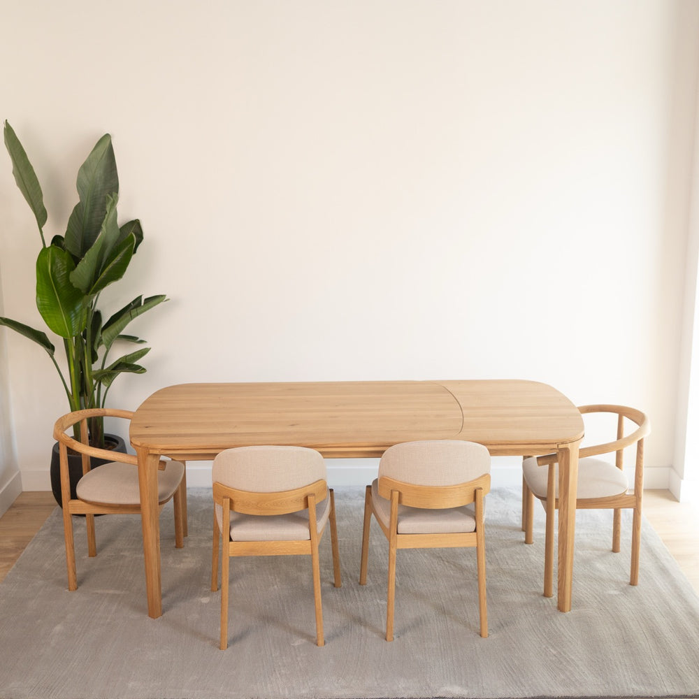 Table à manger extensible en bois massif de chêne Ikona Veskor