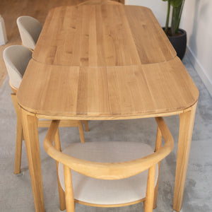 Table à manger extensible en bois massif de chêne Ikona Veskor