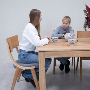 Mesa extensible de comedor de madera maciza de roble L2