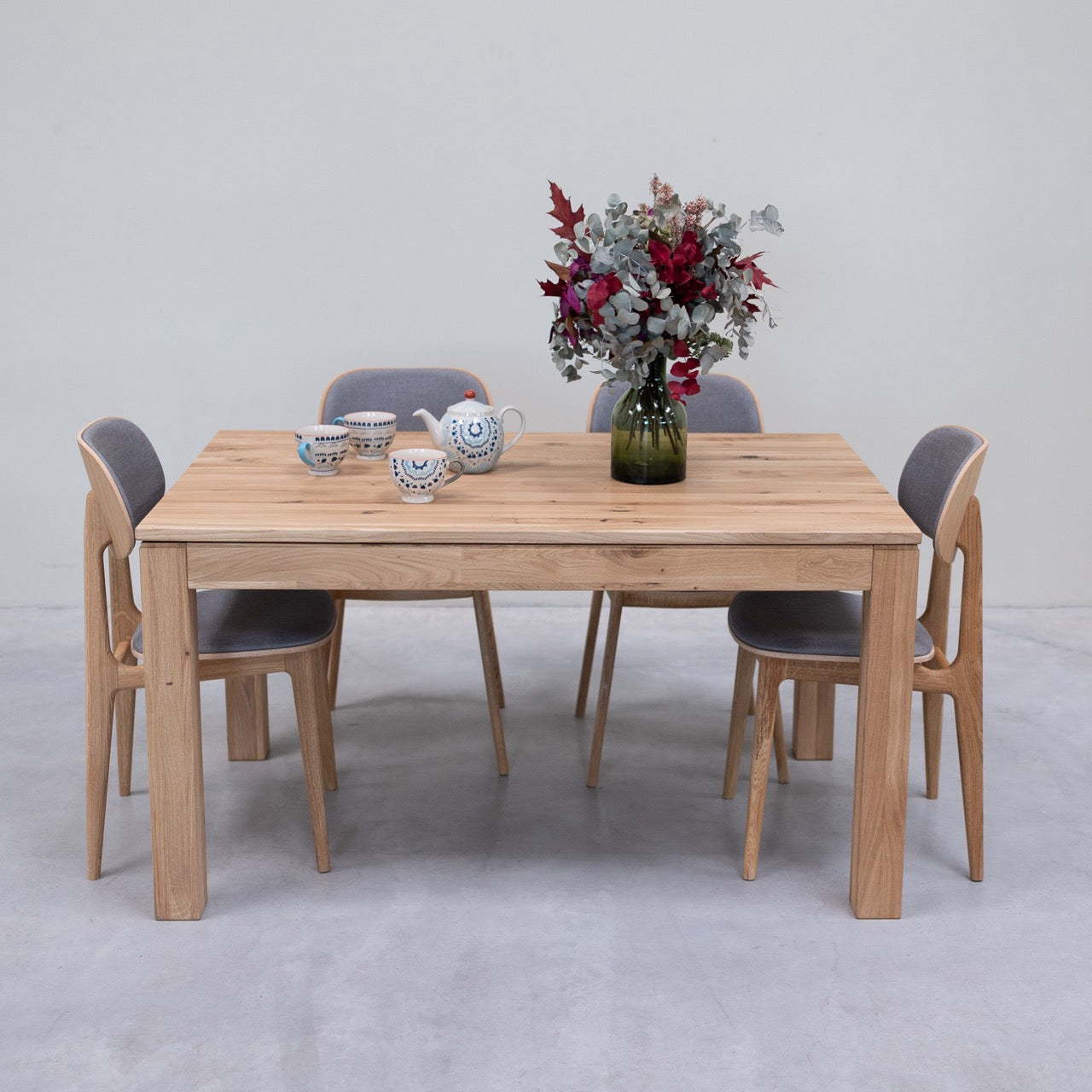 Mesa extensible de comedor de madera maciza de roble L2