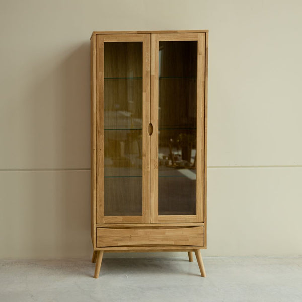 VESKOR Vitrina Malmo madera maciza roble Mueble nórdico moderno