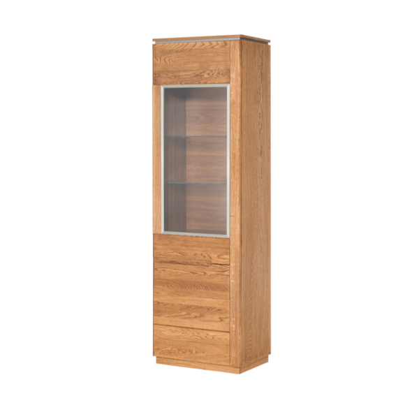 Vitrine en bois de chêne Monténégro 10 - 58 x 42 x 198 cm - LoftStory
