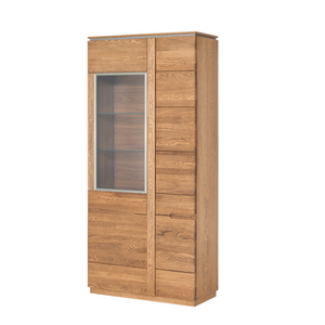 Vitrine en bois de chêne Monténégro 12 - 90 x 42 x 198 cm - LoftStory