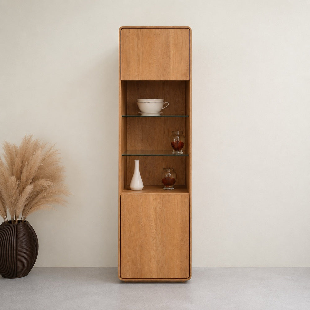 Vitrine en bois massif de chêne