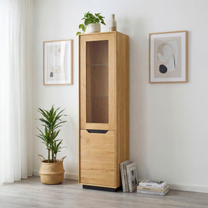 Vitrine en bois massif de chêne Bremen