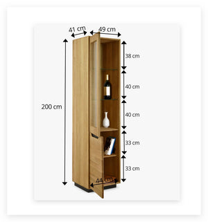 Vitrine en bois massif de chêne Bremen 1 - NordicStory