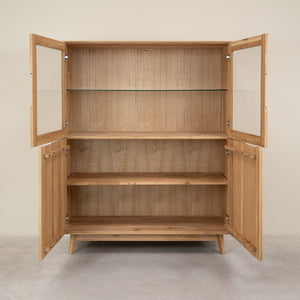 Buffet vitrine en bois massif de chêne Escandi Atelier 3 - NordicStory