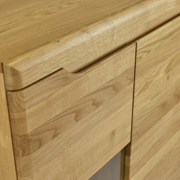Buffet vitrine en bois massif de chêne Milan 3 - NordicStory
