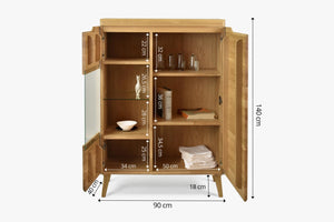 Buffet vitrine en bois massif de chêne Milan 3 - NordicStory