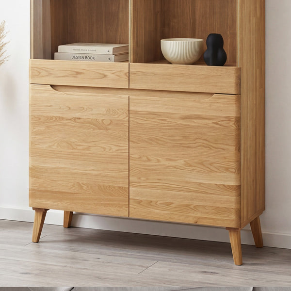 Buffet vitrine en bois massif de chêne Milan 2 - NordicStory