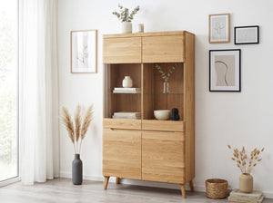 Buffet vitrine en bois massif de chêne Milan 2 - NordicStory