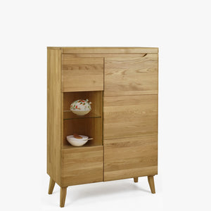Buffet vitrine en bois massif de chêne Milan 3 - NordicStory