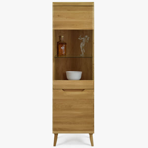 Buffet vitrine en bois massif de chêne Milan 1 - NordicStory