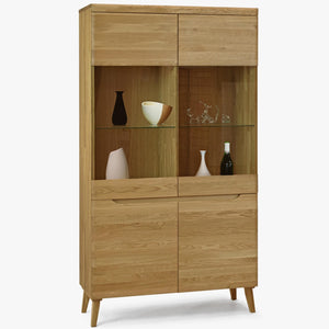 Buffet vitrine en bois massif de chêne Milan 2 - NordicStory