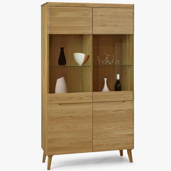 Buffet vitrine en bois massif de chêne Milan 2 - NordicStory