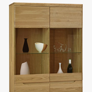 Buffet vitrine en bois massif de chêne Milan 2 - NordicStory