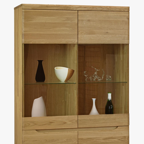 Buffet vitrine en bois massif de chêne Milan 2 - NordicStory