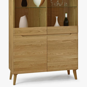 Buffet vitrine en bois massif de chêne Milan 2 - NordicStory