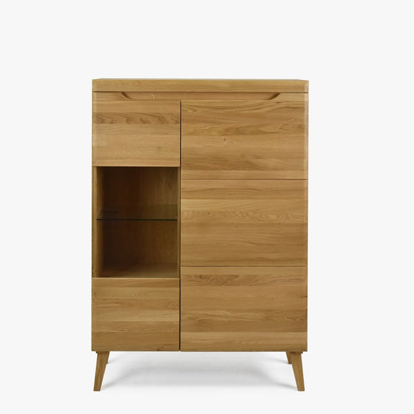 Buffet vitrine en bois massif de chêne Milan 3 - NordicStory
