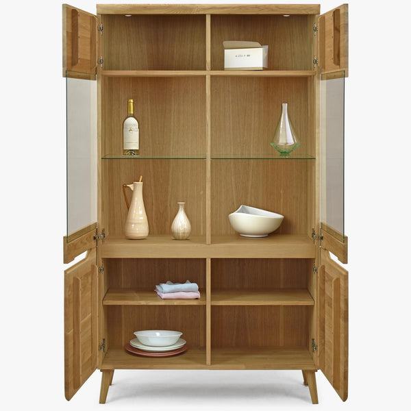 Buffet vitrine en bois massif de chêne Milan 2 - NordicStory