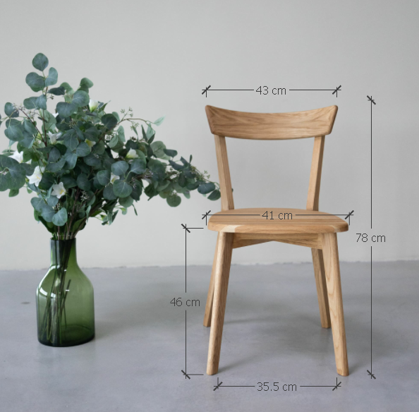 Chaise de salle à manger en bois massif de chêne Victoria - Lot de 2 ou 4 chaises - VESKOR