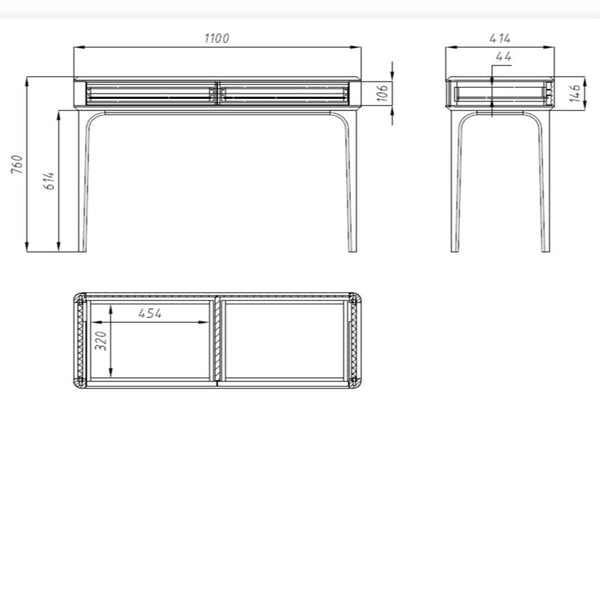 Console en bois massif de chêne Oxford - 110 x 41.4 x 76 cm - NordicStory
