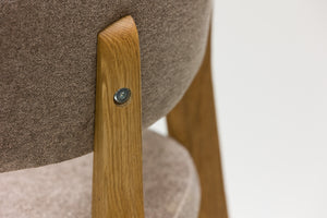 Chaise en bois massif de chêne Claus, revêtement Gris/Marron - Lot de 2 ou 4 chaises - VESKOR