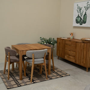 Chaise en bois massif de chêne Claus, revêtement Gris/Marron - Lot de 2 ou 4 chaises - VESKOR