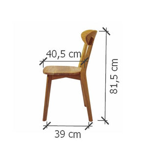 Chaise de salle à manger en bois massif de chêne Isku – Lot de 2 ou 4 chaises - NordicStory