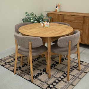 Chaise en bois massif de chêne Claus, revêtement Gris/Marron - Lot de 2 ou 4 chaises - VESKOR