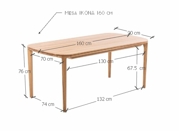 Table à manger fixe en bois massif IKONA - KARPIS