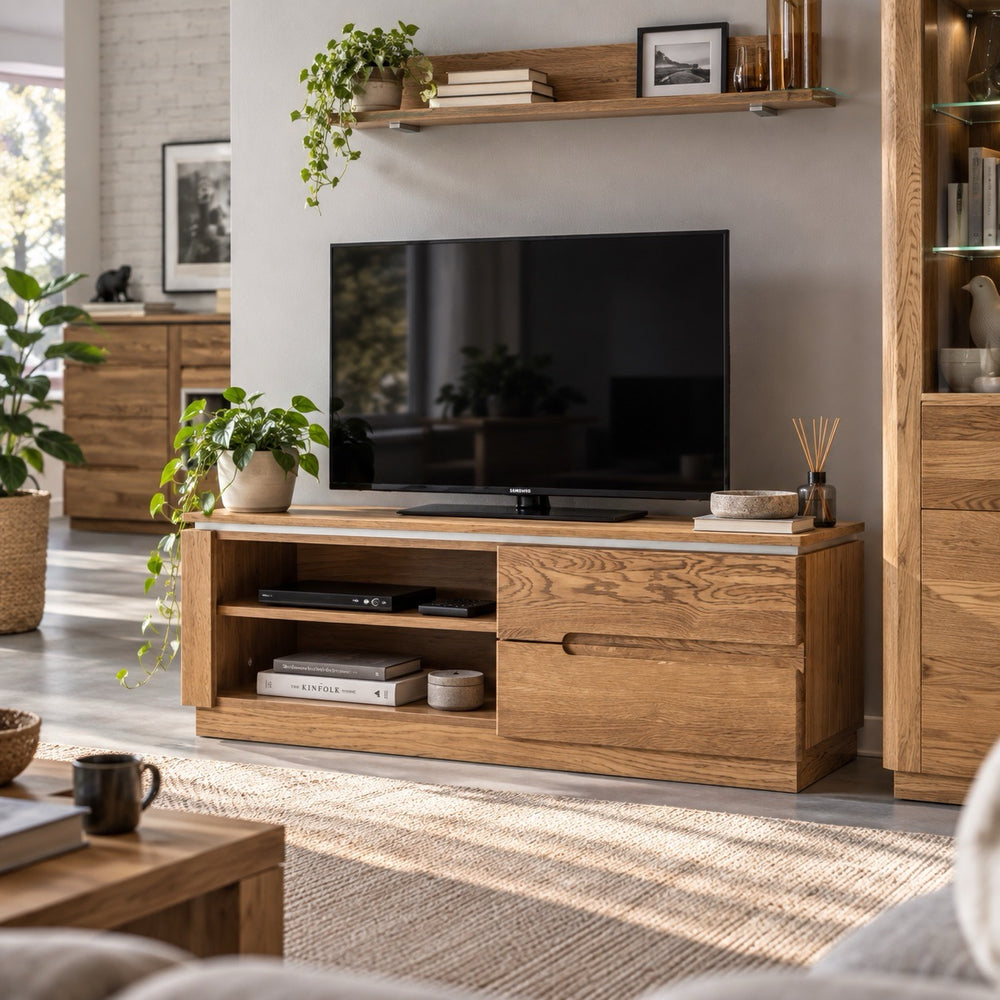 Meuble TV en bois de chêne Monténégro 24 - LoftStory