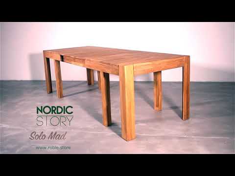Table à manger extensible en chêne massif XL – 160-280 x 90 x 75 cm - NordicStory