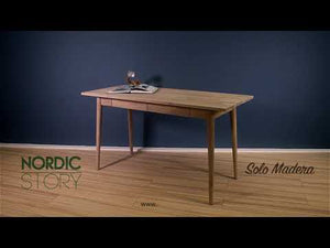 Bureau en bois massif de chêne Escandi 1 – 140 x 60 x 75 cm - NordicStory